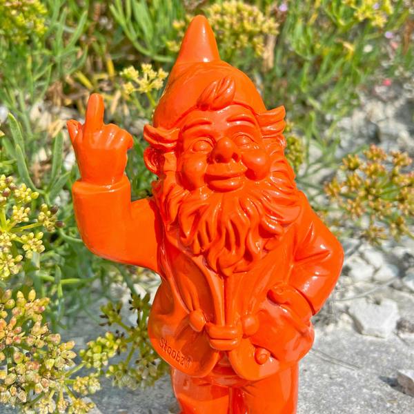 Stoobz Orange Middle Finger F**k You Garden Gnome 20cm
