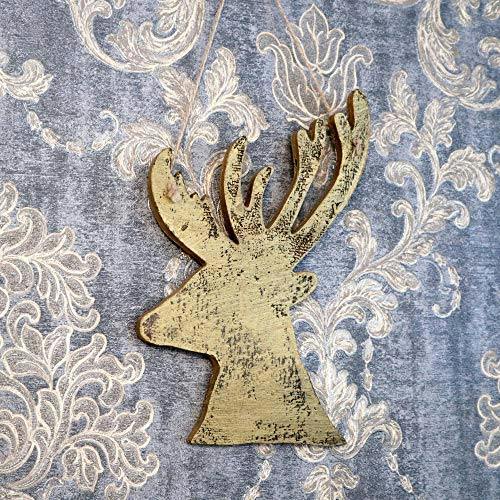 26cm Golden Wooden Hanging Deer Christmas Wall Decoration for Home, Office and Seasonal Displays image 5