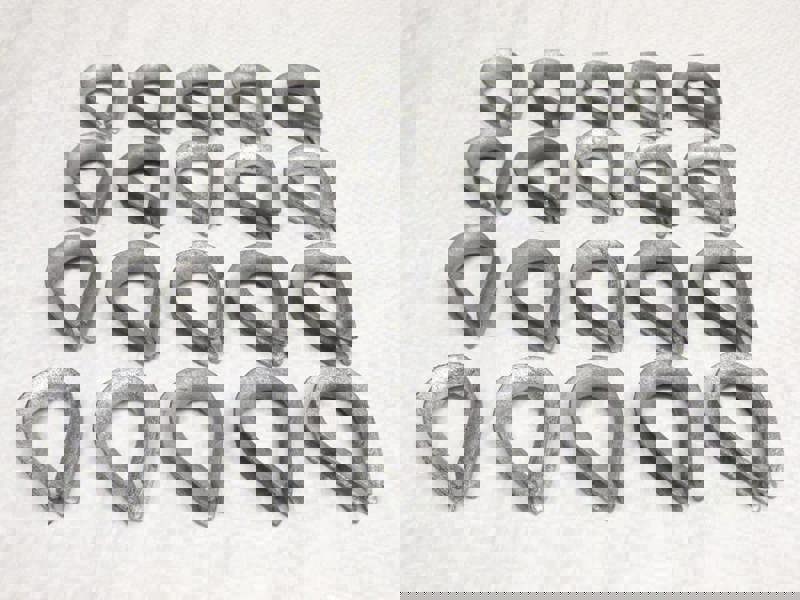 X20 6MM Galvanised Thimbles To BS464 - Lifting Heavy Duty Galv 1/4 Inch