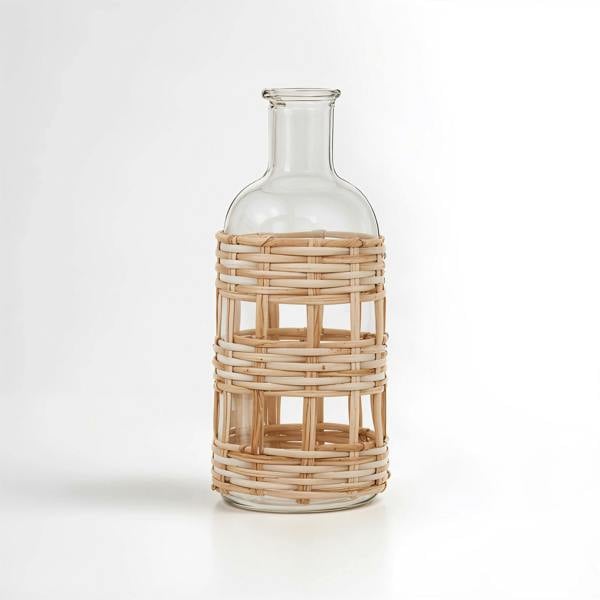 Gaia Medium Glass Vase in Metallic Antique Finish
