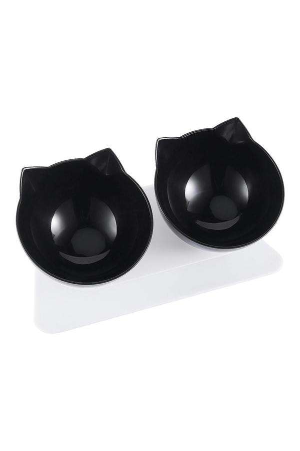 Living and Home 15° Tilted Elevated Feeder with Double Cat Bowls