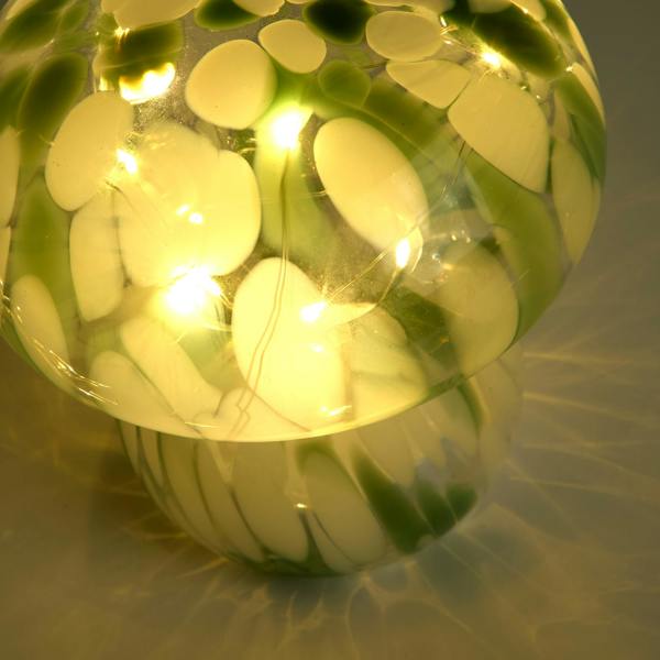 Lighting Collection Pixie LED Glass Mushroom Lamp - Green