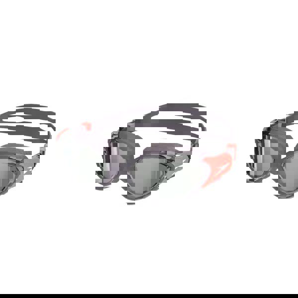 Speedo Biofuse female goggles with mirrored lens, black red frame