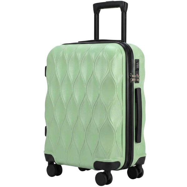 Bobobiy 20Inch Suitcase, ABS Hard Shell Carry On Luggage with TSA Lock, Spinner Wheels, Telescopic Handle, Green