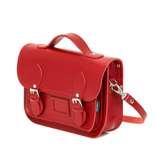 Red Leather Midi Satchel - Midi Satchel - Zatchels