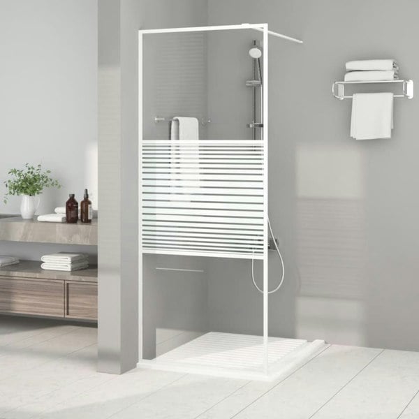 Berkfield Walk-in Shower Wall White 80x195 cm Clear ESG Glass