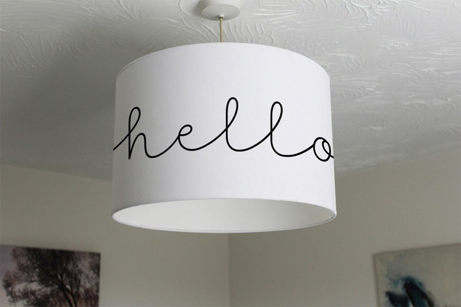 Benjamin Tate Design Text Hello (Ceiling & Lamp Shade)