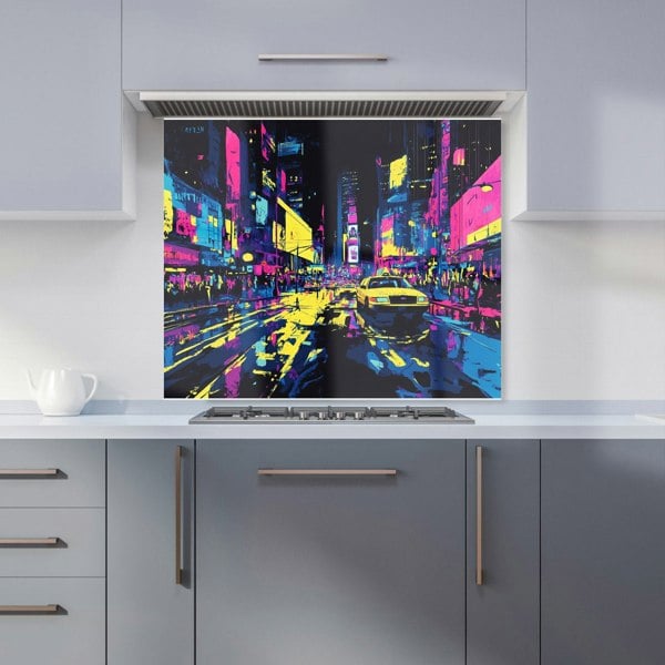 Warren Reed Time Square New York City Art Glass Kitchen Splashback - 00019