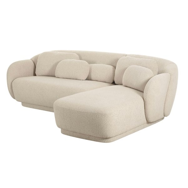 Furniture Edit Misty Cream Boucle Sectional RAF