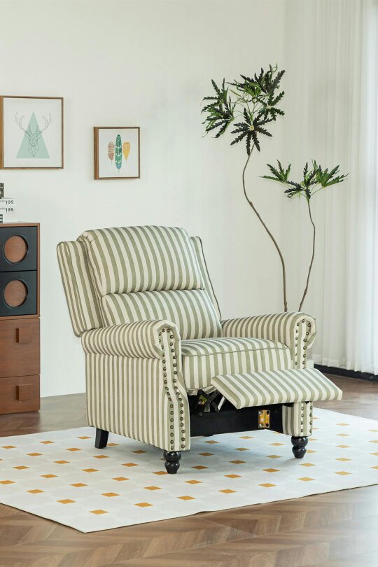 Living and Home Single Sofa Recliner Chair Armchair with Footrest