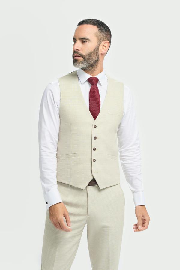 House of Cavani Hampton - Men's Beige 3 Piece Suit