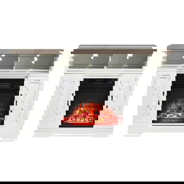 138cm W Recessed Electric Fireplace TV Stand with Timer and Remote Freestanding Fireplaces Living and Home