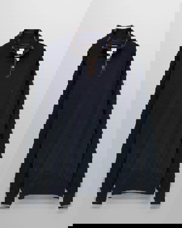 Joules Hillside Mens 1/4 Zip Jumper - Navy Blue - CHO - Designer 