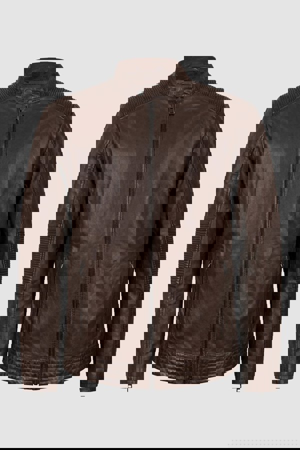 Mens Brown Premium Biker Leather Jacket