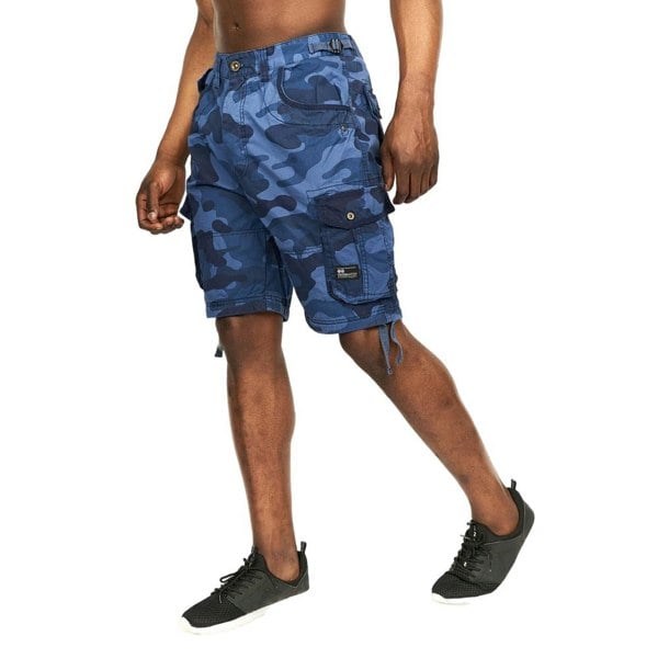Crosshatch Mens Jimster Camo Cargo Shorts - Blue