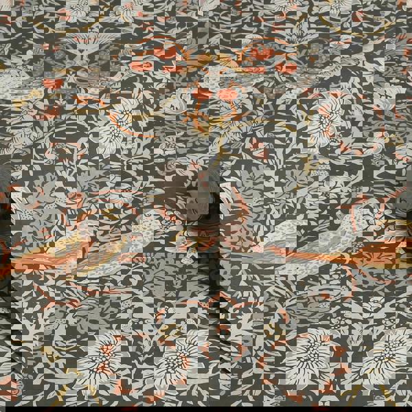 William Morris At Home Strawberry Thief Wallpaper | Charcoal