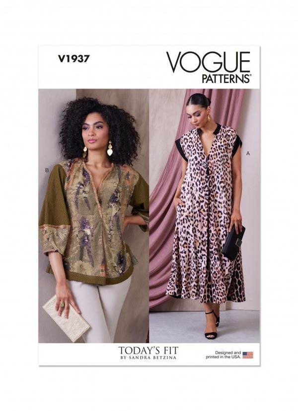 Vogue Sewing Pattern 1937, Dresses, Tops, Tunics for Women, A (A-B-C-D-E-F-G-H-I-J) - Intermediate