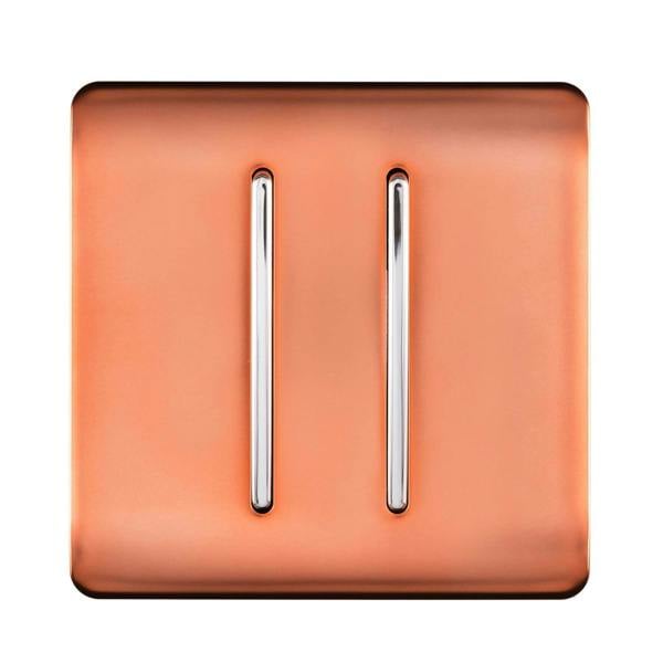 Trendi Switch 2 Gang 1 or 2 way Rocker Light Switch in Copper