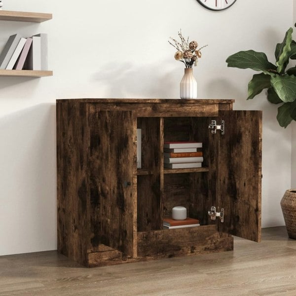 Berkfield Sideboard Smoked Oak 70x35.5x67.5 cm Engineered Wood