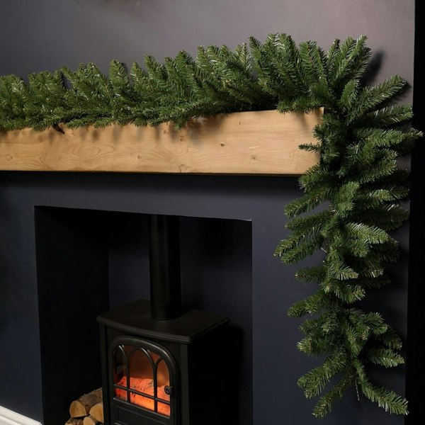 Samuel Alexander 2.7m x 30cm Plain Green Christmas Garland with 260 Bullet Tips