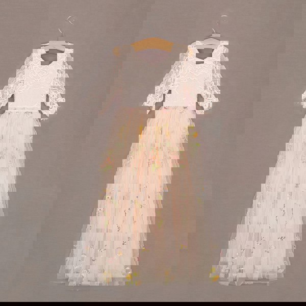 Pink dress with embroidery detail