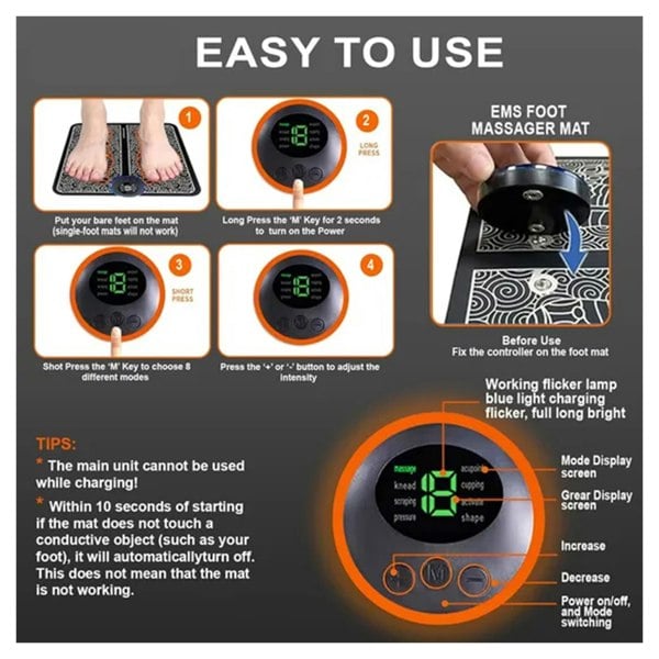 Dragodirect EMS Foot Massager Electrical Muscle Stimulation for Pain Relief