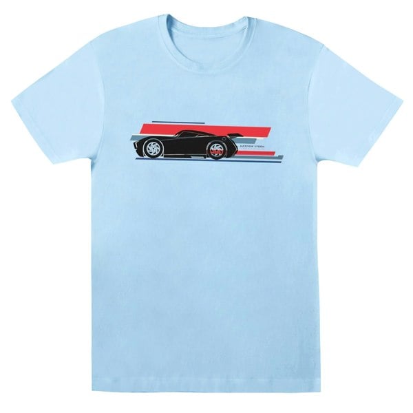 Disney Mens Cars Jackson Storm Stripes T-Shirt - Baby Blue