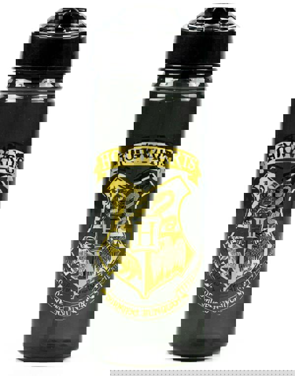 Harry Potter Unisex Kids Black Hogwarts Crest Print Straw Water Bottle (One Size)