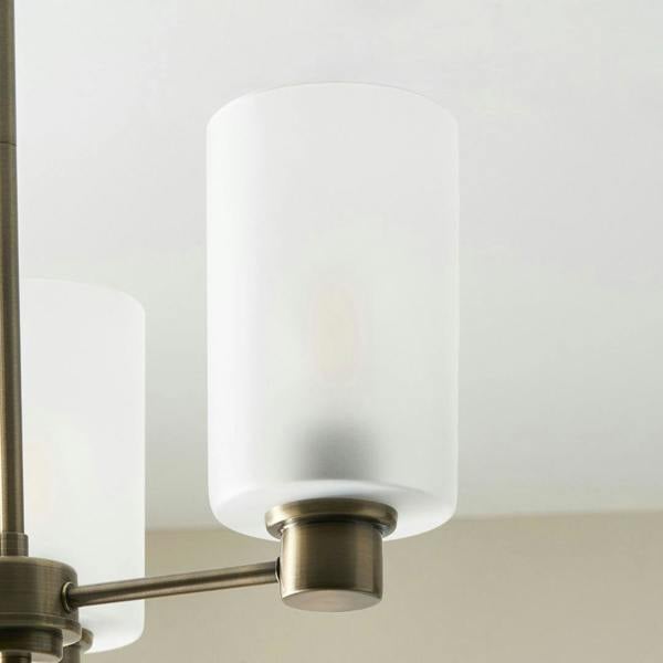 Pagazzi Lighting Kingsholm 3-Light Antique Brass Semi-Flush Ceiling Light