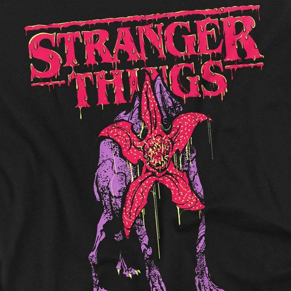 Stranger Things Unisex Adult Demodog Drip Long-Sleeved T-Shirt - Black - 