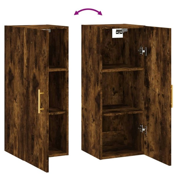 Berkfield Wall Mounted Cabinet Smoked Oak 34.5x34x90 cm
