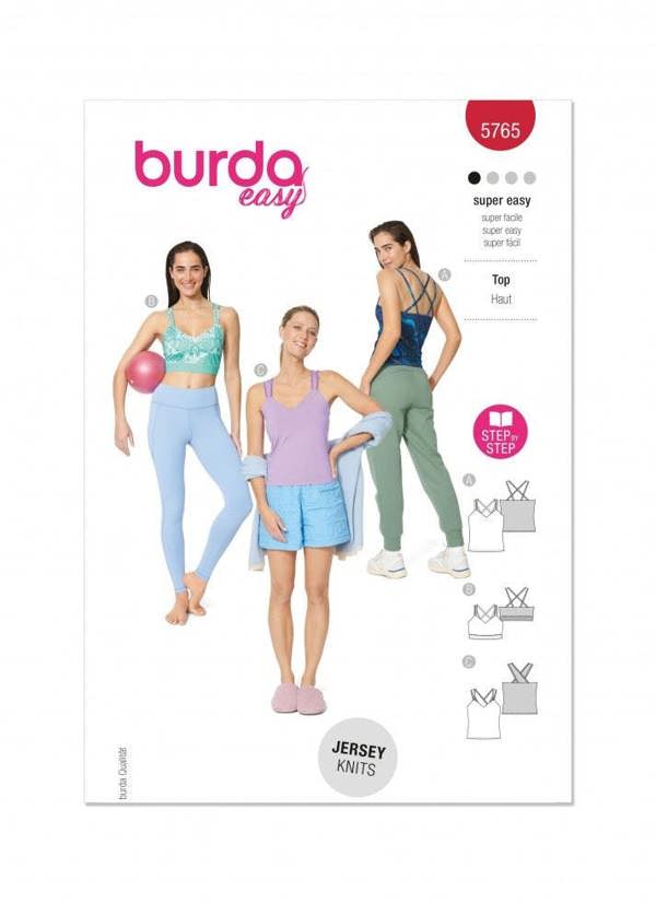 Burda Sewing Pattern 5765 Tops and Sportswear For Women, 8-22 (34-48) - Easy