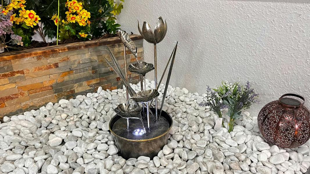 Tranquillity Water Features Small Flower Modern Metal Water Feature