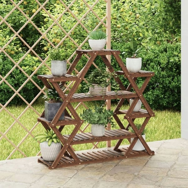 Berkfield Flower Stand 110x25x105 cm Solid Wood Fir