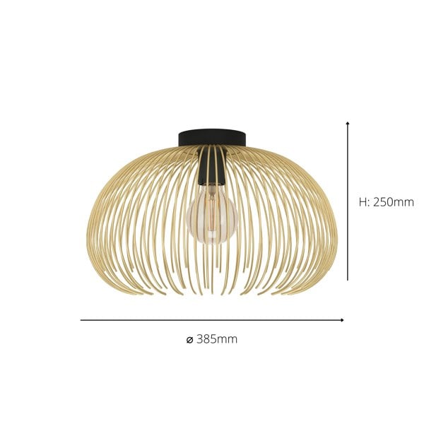 EGLO Venezuela Spherical Gold And Black Ceiling Light