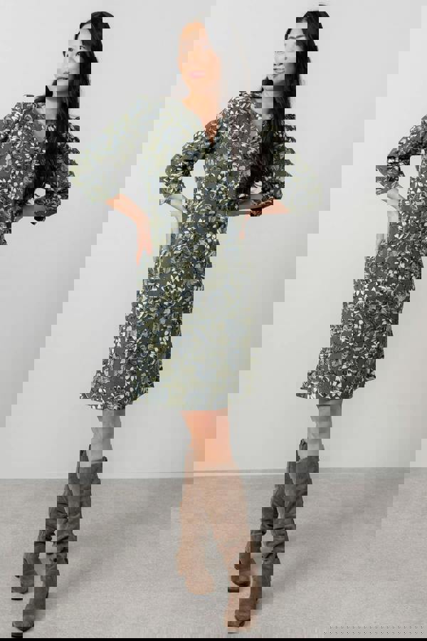 Lily & Me Harvest Cotton Pincord Shift Dress Moss