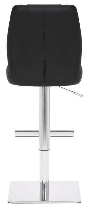 Lamboro Ravenna Deluxe Breakfast Bar Stool, Chrome Footrest, Height Adjustable Swivel Gas Lift, Home Bar & Kitchen Barstool, Black