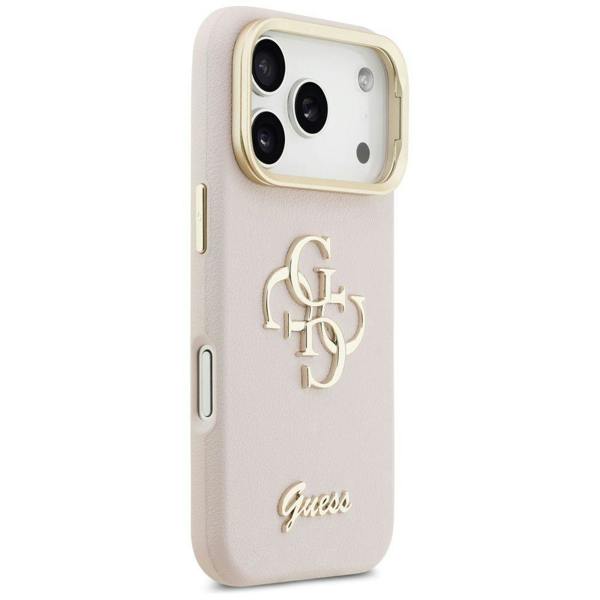 Guess Grained Big 4G Stand Camera Case for iPhone 17 Pro 6.3" Pink - GUHCP17LPCS4GSP