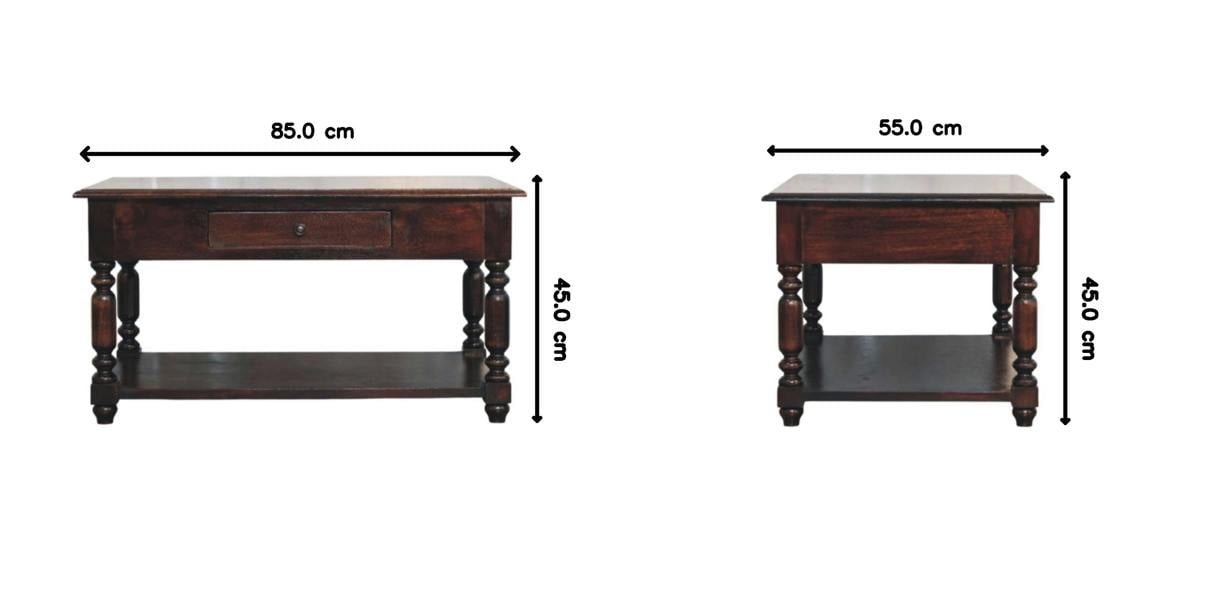Artisan Furniture Solid Wood Turned Legs Cherry Console Table