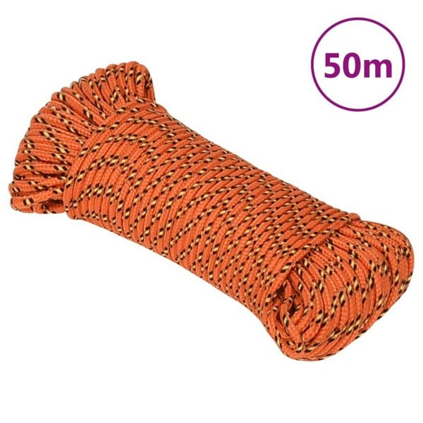 Berkfield Boat Rope Orange 5 mm 50 m Polypropylene