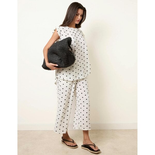 Blue Vanilla Polka Dot Two Piece Set