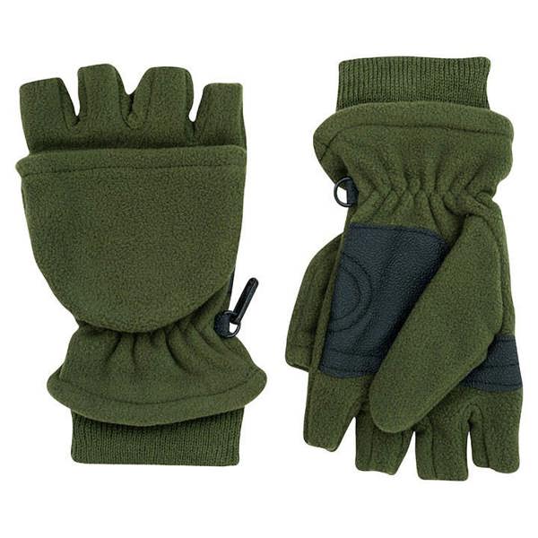 Green Jack Pyke Fleece Shooters Mitts with reinforced palm