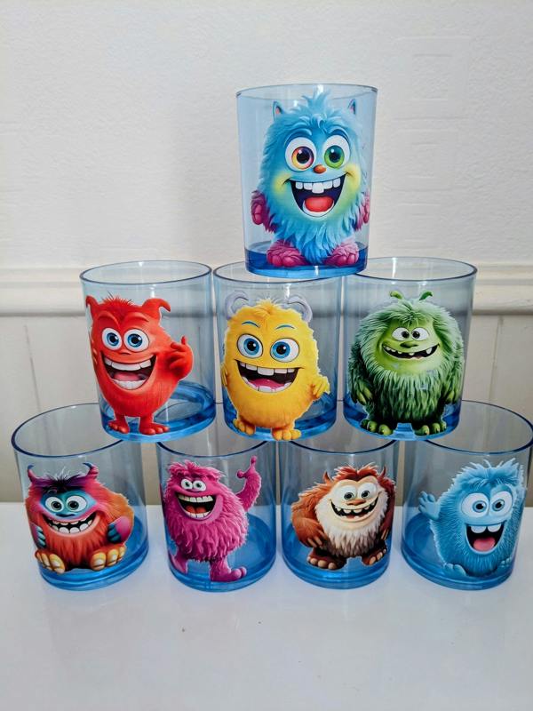 Bundled Gifts 3 set Unicorn or Monsters kids party BBQ Picnic plastic cups
