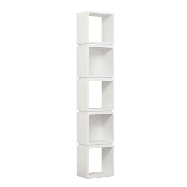 Decortie Multi Modern Bookcase Display Unit Stylish Freestanding Storage Oak White 167cm Tall