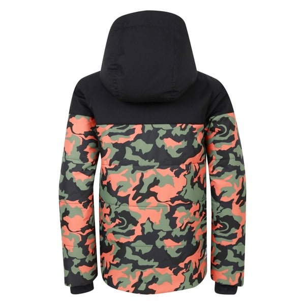 Regatta Childrens/Kids Liftie Camo Ski Jacket - Black/Orange Rust