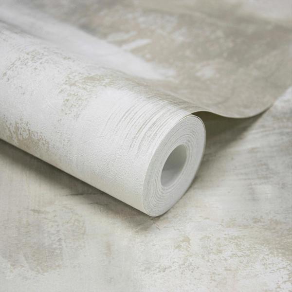 Grandeco Metro Distressed Limewash Paint Rustic Plaster effect Textured Wallpaper, Taupe