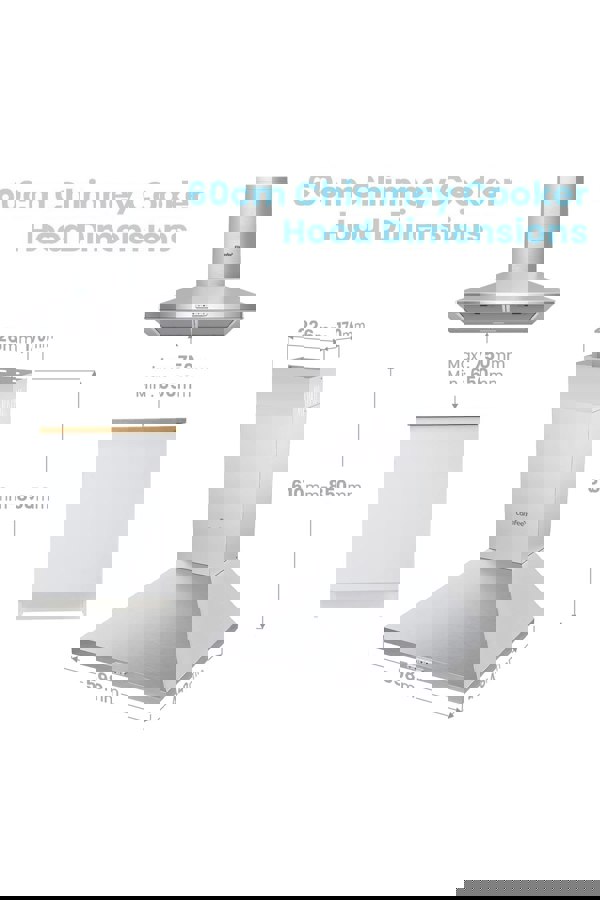 Living and Home COMFEE 60cm Chimney Cooker Hood Wall Mounted Range Hood Extractor Hood with LED