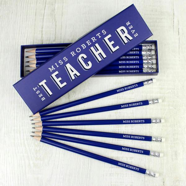 Set Of 12 Personalised 'Best Teacher Ever' Pencils - main product image