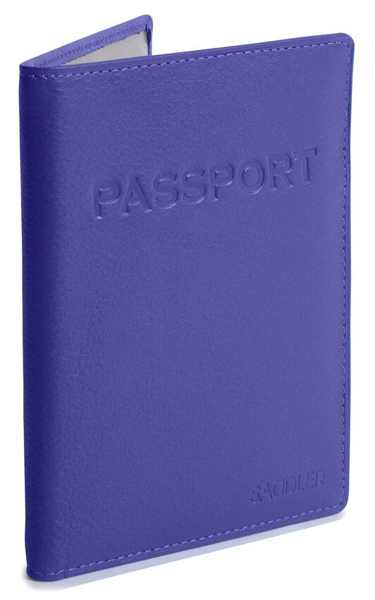 SADDLER HARPER Leather Passport Holder - RFID Protected, Slots for Cards and Boarding Pass - Ultra Violet