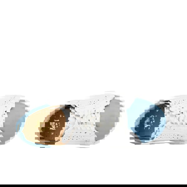 Embassy London Serena - White & Blue - Women’s Leather Trainer with Brogue Details